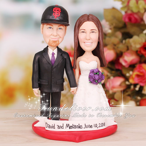 San Francisco Giants Baseball Wedding Cake Toppers - Click Image to Close